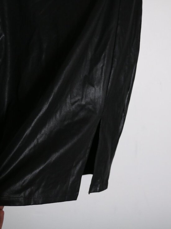 Popilush Shapewear Sculpting Faux Leather Front Slit Midi Skirt Womens Large - Picture 5 of 6